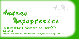 andras majszterics business card